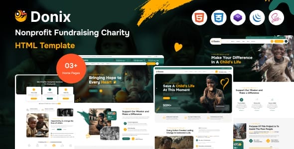 Donix Charity Funderiseing HTML Template